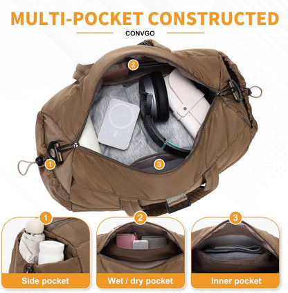 Small Gym Bag for Women Sports Duffel Bag w/Yoga Mat Holder Black
