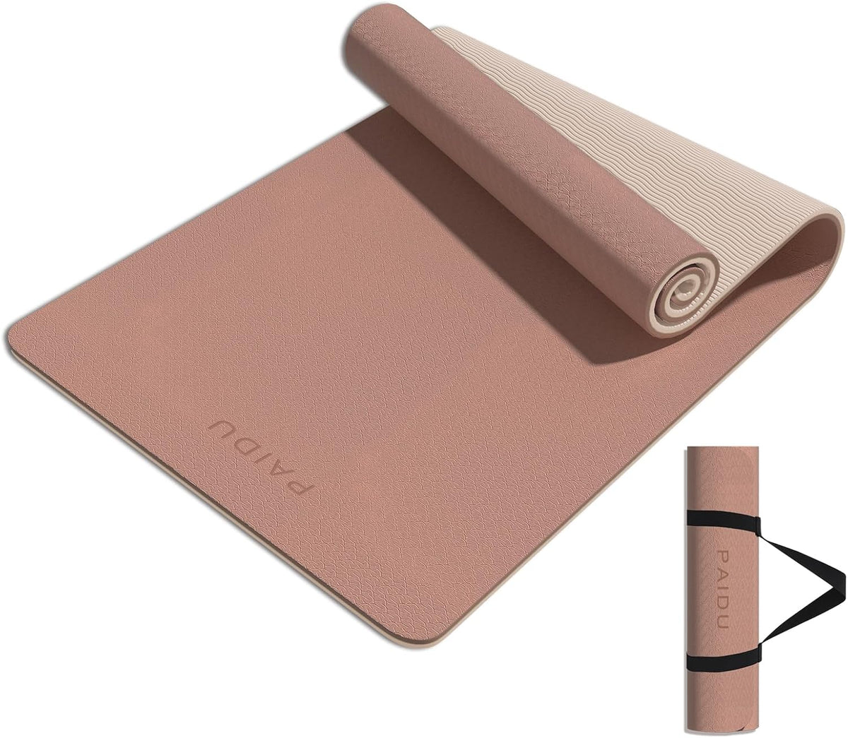 Yoga Mat 8mm TPE Non‑Slip Fitness Mat with Strap for Home Workouts