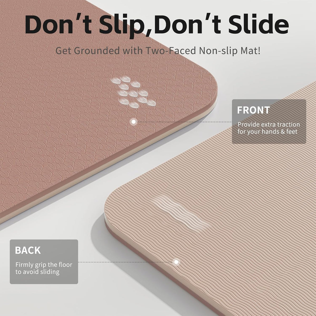 Yoga Mat 8mm TPE Non‑Slip Fitness Mat with Strap for Home Workouts