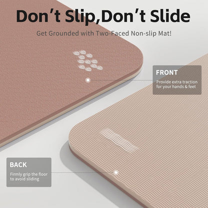 Yoga Mat 8mm TPE Non‑Slip Fitness Mat with Strap for Home Workouts