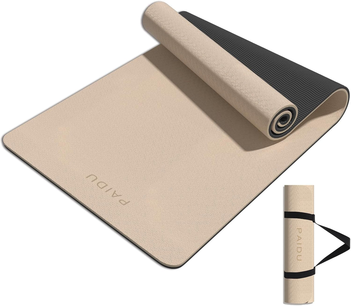 Yoga Mat 8mm TPE Non‑Slip Fitness Mat with Strap for Home Workouts