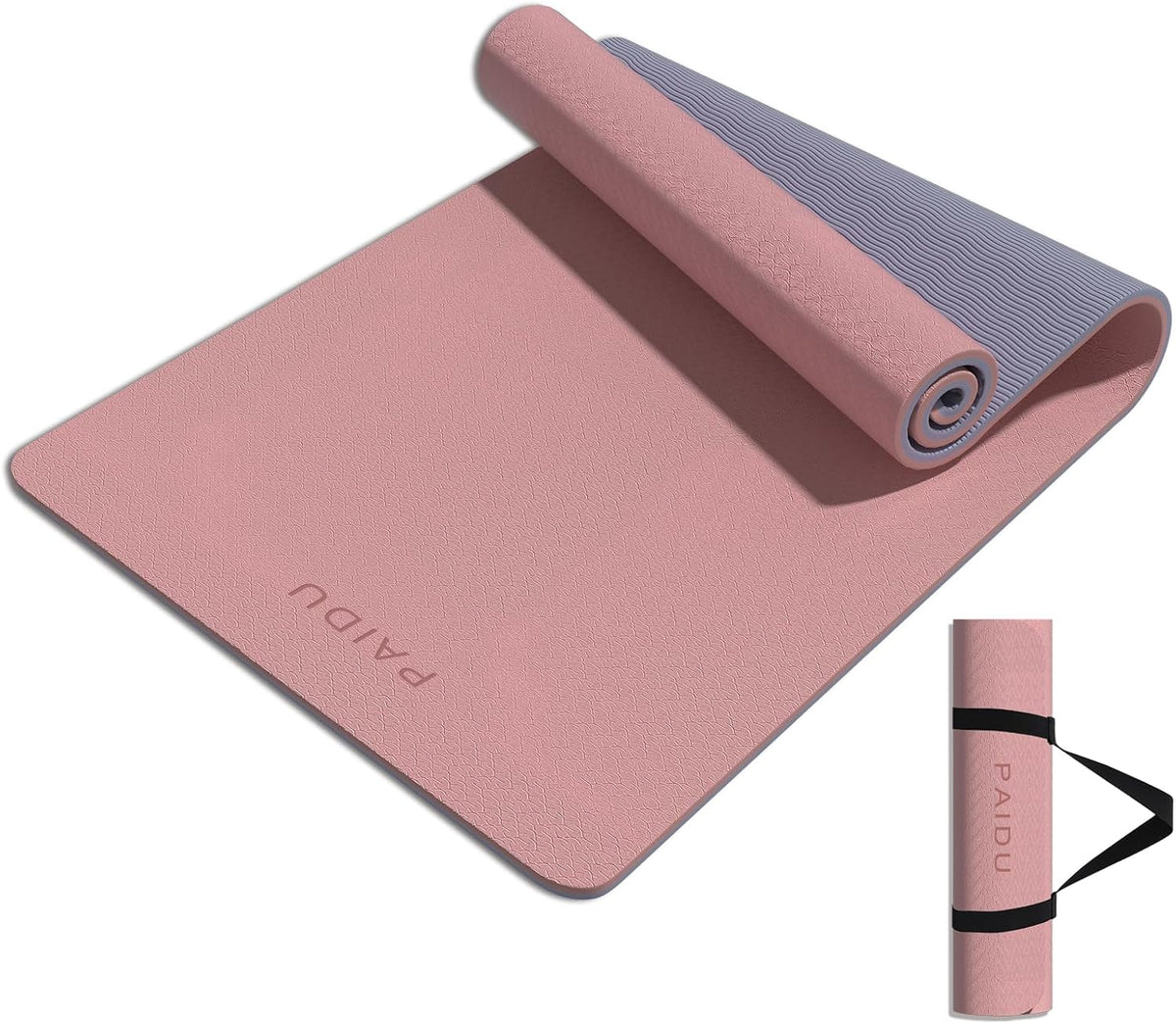 Yoga Mat 8mm TPE Non‑Slip Fitness Mat with Strap for Home Workouts