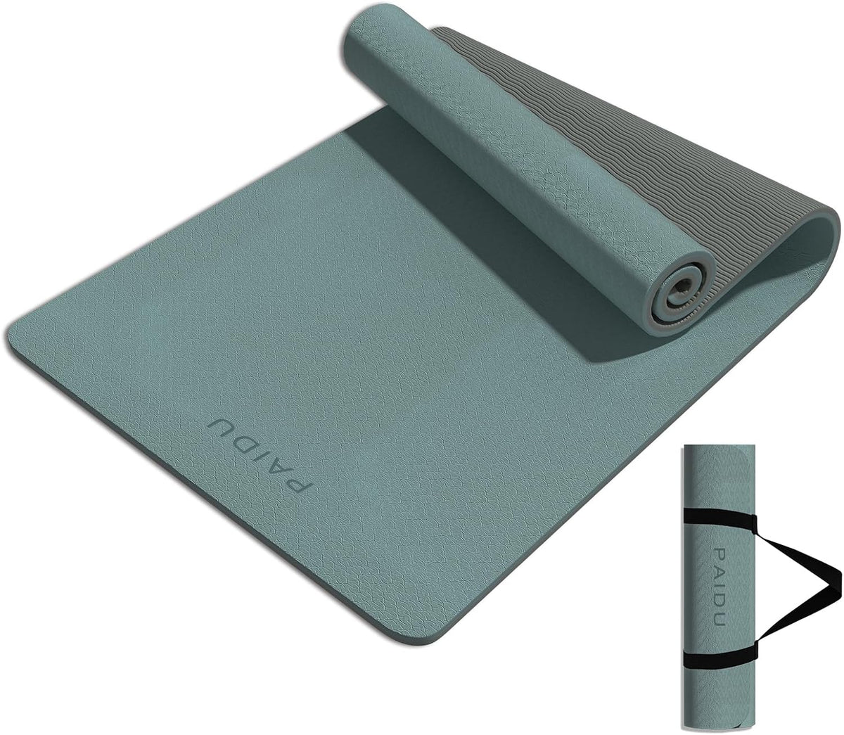 Yoga Mat 8mm TPE Non‑Slip Fitness Mat with Strap for Home Workouts