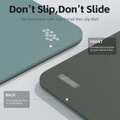 Yoga Mat 8mm TPE Non‑Slip Fitness Mat with Strap for Home Workouts