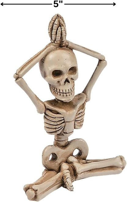 Yoga Skeleton Figurines, Adult Halloween Decor, Set of 3