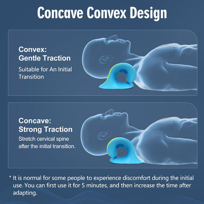 Neck Stretcher for Pain Relief, Neck and Shoulder Relaxer Cervical Traction Device Pillow for Muscle Relax and TMJ Pain Relief (Blue)