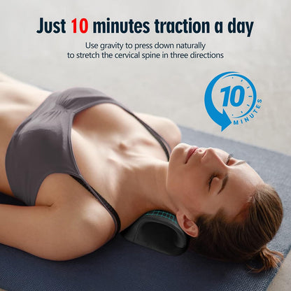 Neck Stretcher for Pain Relief, Neck and Shoulder Relaxer Cervical Traction Device Pillow for Muscle Relax and TMJ Pain Relief (Blue)