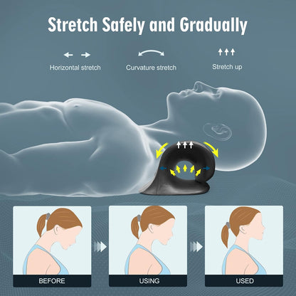 Neck Stretcher for Pain Relief, Neck and Shoulder Relaxer Cervical Traction Device Pillow for Muscle Relax and TMJ Pain Relief (Blue)