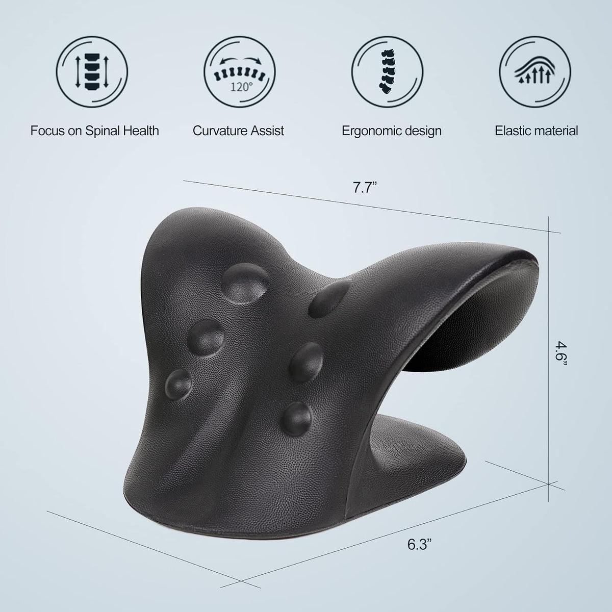 Neck Stretcher for Pain Relief, Neck and Shoulder Relaxer Cervical Traction Device Pillow for Muscle Relax and TMJ Pain Relief (Blue)