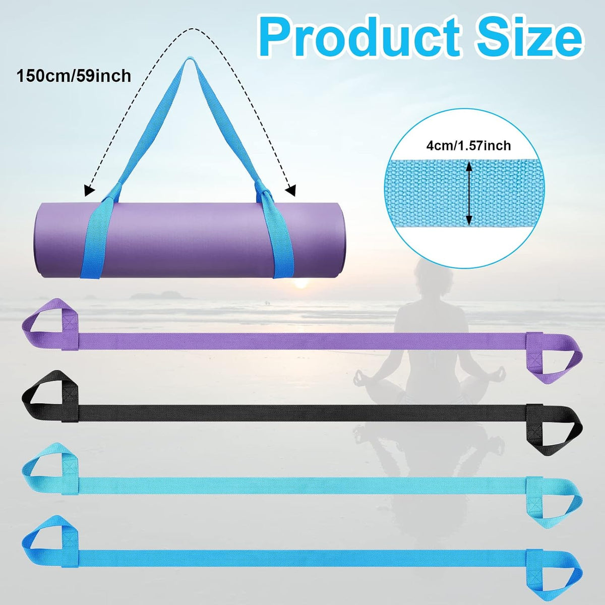 4 Pcs Yoga Mat Straps for Carrying Yoga Mat Holder