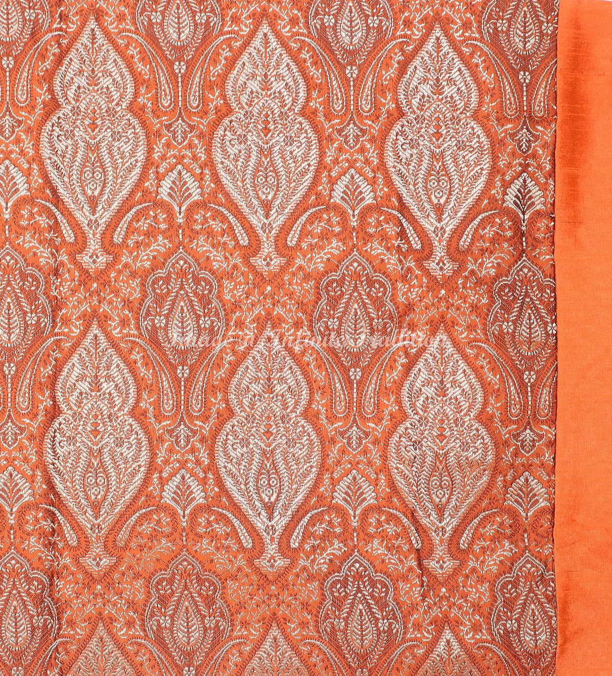 Indian Silk Bolster Tube Pillow Cover Cylindrical Orange Yoga Large Couch Round Cushion Cover Boho Home Decor Living Room Damask & Floral Throw Cushion Cover 30x15 inch (76x38cm) 1 Pc.