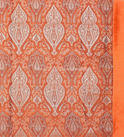 Indian Silk Bolster Tube Pillow Cover Cylindrical Orange Yoga Large Couch Round Cushion Cover Boho Home Decor Living Room Damask & Floral Throw Cushion Cover 30x15 inch (76x38cm) 1 Pc.