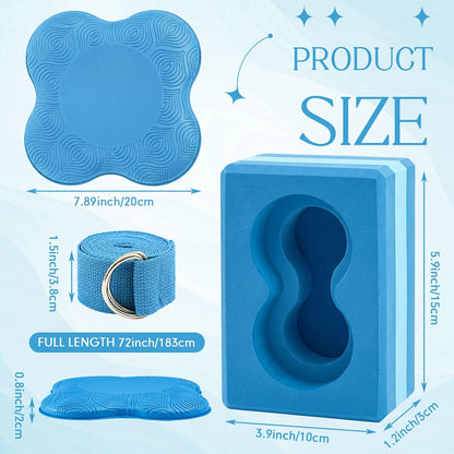 Yoga Blocks 2 Pack for Wrist Relief,Yoga Block with Knee Pads Strap