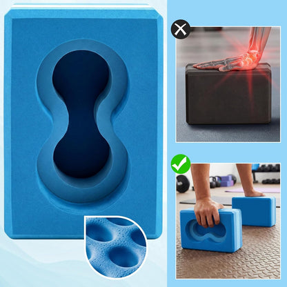Yoga Blocks 2 Pack for Wrist Relief,Yoga Block with Knee Pads Strap