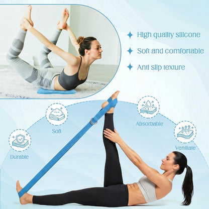 Yoga Blocks 2 Pack for Wrist Relief,Yoga Block with Knee Pads Strap