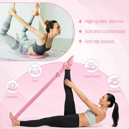 Yoga Blocks 2 Pack for Wrist Relief,Yoga Block with Knee Pads Strap