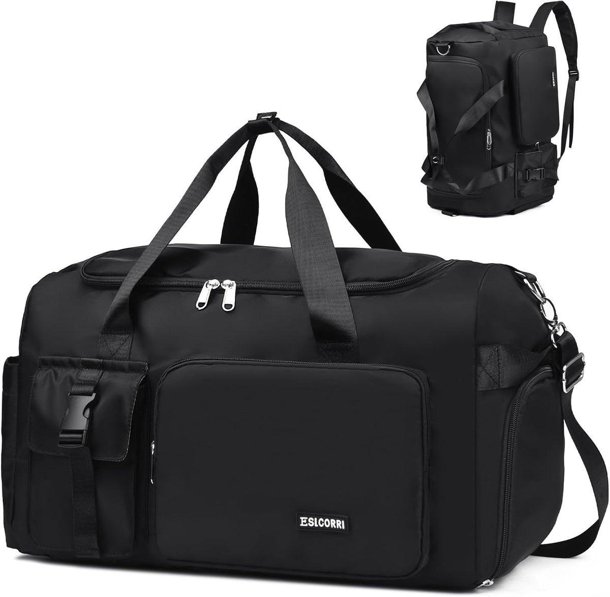 Gym Sports Duffle Backpack Travel Bag with Shoe Pocket, GreenPink