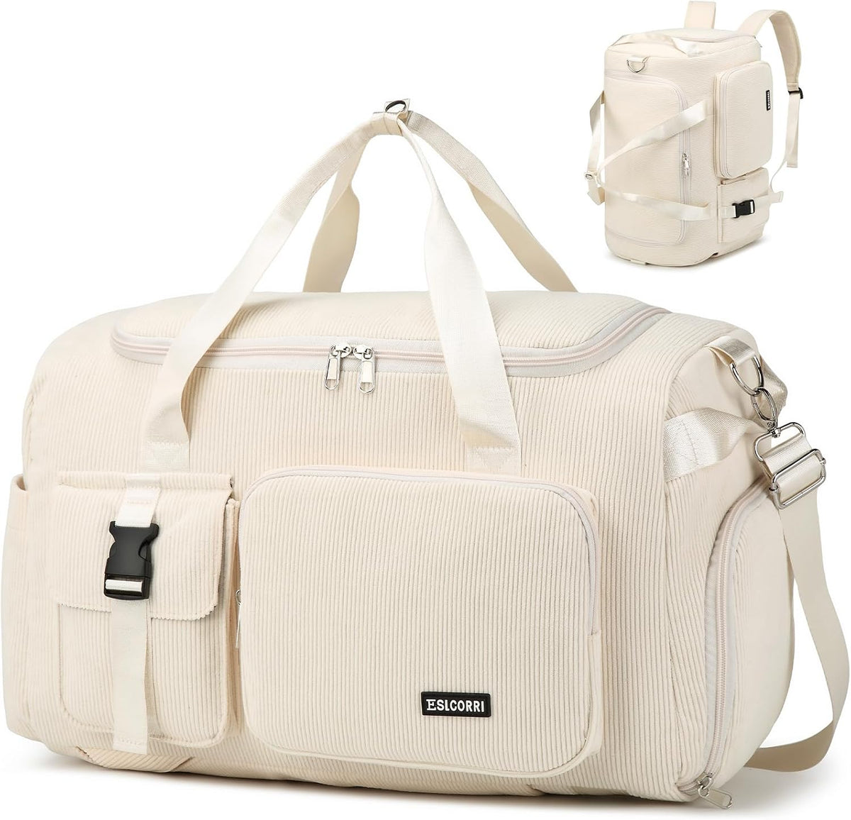 Gym Sports Duffle Backpack Travel Bag with Shoe Pocket, GreenPink