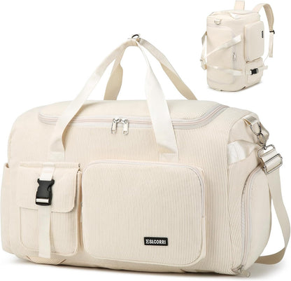 Gym Sports Duffle Backpack Travel Bag with Shoe Pocket, GreenPink