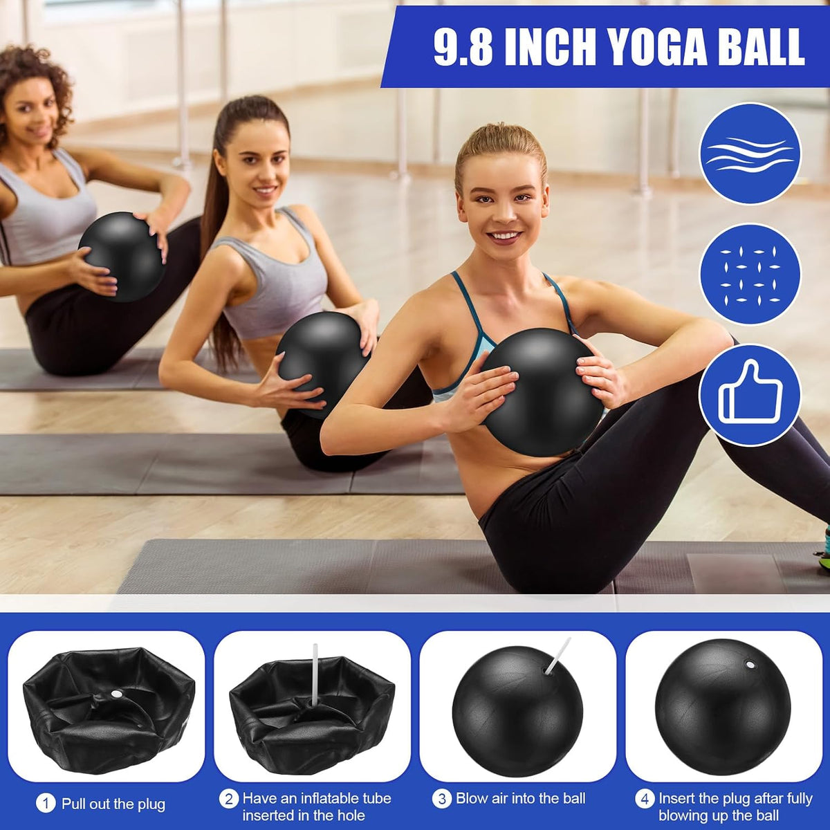10 Pcs Pilates Ring Blocks Set for Women Home Yoga Equipment Accessories Pilates Ring Circle and Ball Workouts Gift Include Ball Yoga Circle Resistance Bands Block Straps Gym Bag