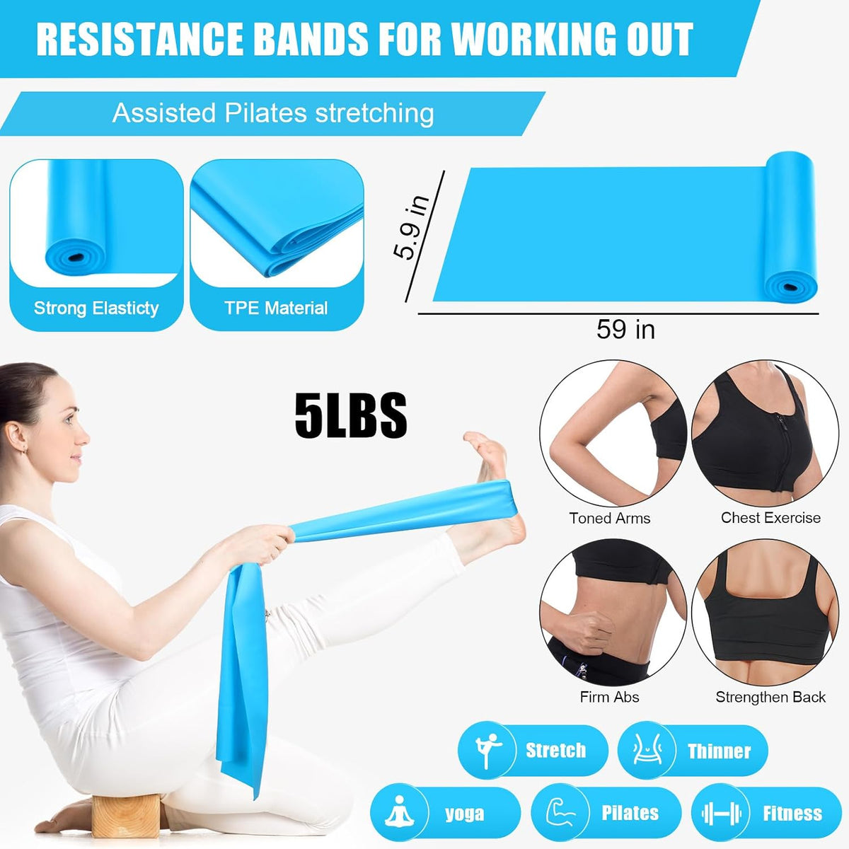 10 Pcs Pilates Ring Blocks Set for Women Home Yoga Equipment Accessories Pilates Ring Circle and Ball Workouts Gift Include Ball Yoga Circle Resistance Bands Block Straps Gym Bag