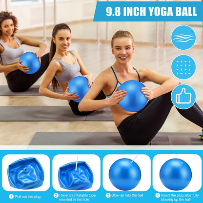 10 Pcs Pilates Ring Blocks Set for Women Home Yoga Equipment Accessories Pilates Ring Circle and Ball Workouts Gift Include Ball Yoga Circle Resistance Bands Block Straps Gym Bag