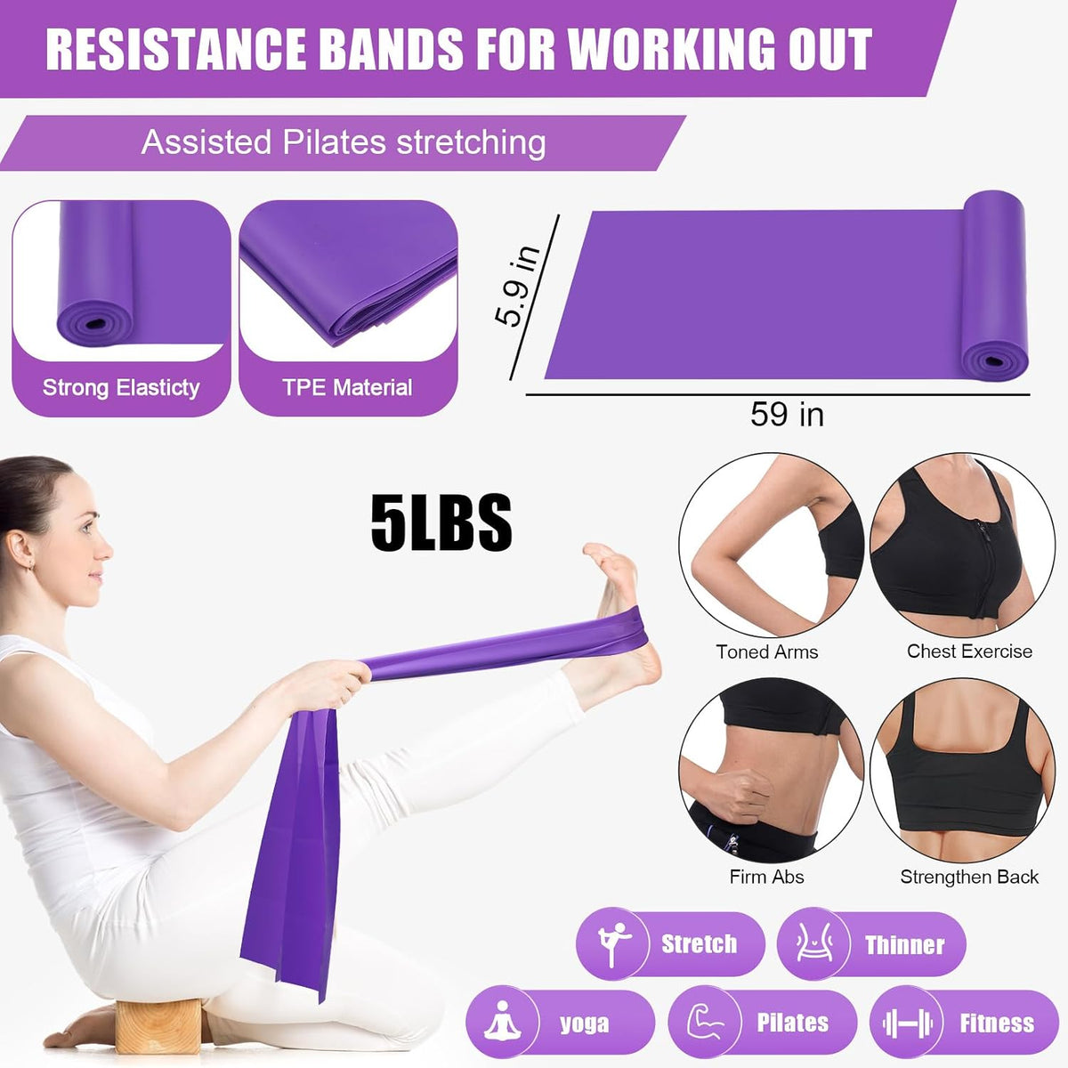 10 Pcs Pilates Ring Blocks Set for Women Home Yoga Equipment Accessories Pilates Ring Circle and Ball Workouts Gift Include Ball Yoga Circle Resistance Bands Block Straps Gym Bag