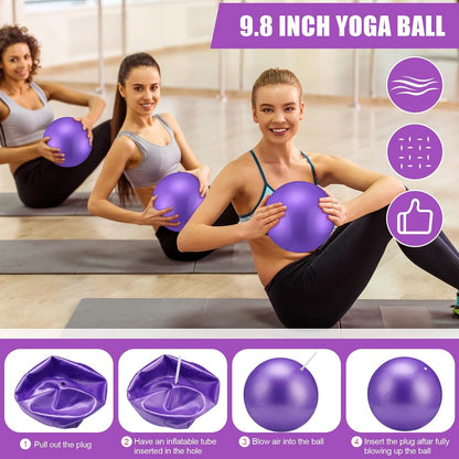 10 Pcs Pilates Ring Blocks Set for Women Home Yoga Equipment Accessories Pilates Ring Circle and Ball Workouts Gift Include Ball Yoga Circle Resistance Bands Block Straps Gym Bag