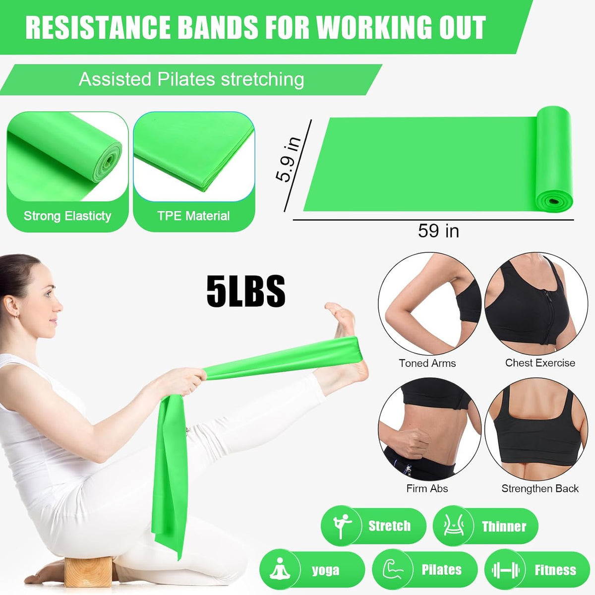10 Pcs Pilates Ring Blocks Set for Women Home Yoga Equipment Accessories Pilates Ring Circle and Ball Workouts Gift Include Ball Yoga Circle Resistance Bands Block Straps Gym Bag