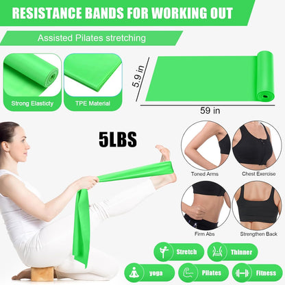 10 Pcs Pilates Ring Blocks Set for Women Home Yoga Equipment Accessories Pilates Ring Circle and Ball Workouts Gift Include Ball Yoga Circle Resistance Bands Block Straps Gym Bag
