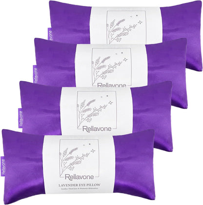 Lavender Weighted Eye Pillow for Relaxation, Yoga, Sleeping, Lavender Eye Mask with Natural Flaxseeds & Lavender for Headache, Sinus, Dry Eyes Relief, Meditation Accessories with Aromatherapy, 6PK