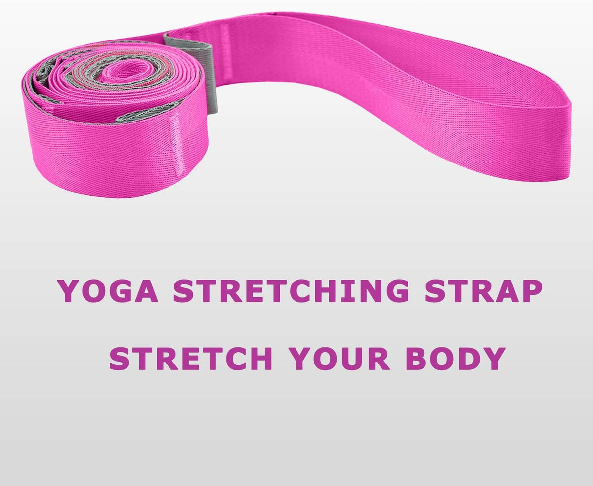 Yoga Straps Stretching Strap with 12 Loops Workout Poster, Straps for Stretching Physical Therapy Equipment Long Stretch Out Bands for Exercise, Pilates and Gymnastics for Women Men