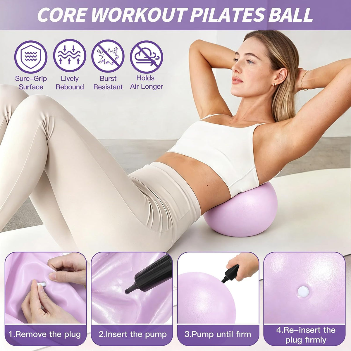 Pilates Kit, Home Pilates Workout Kit for Women, Pilates Equipment with 14.5"" Pilates Ring and Ball, Resistance Bands, Ankle Weights, Sliders & Grip Socks for Home Workouts