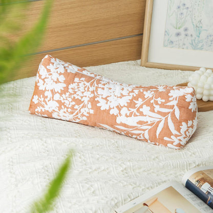 Buckwheat Neck Support Pillow Cervical Neck Cylinder Bolster Pillow,Buckwheat Hulls Adjustable Roll Pillow,Neck Pain Relief for Back and Side Sleepers Round Pillows for Lunch Break Orange, 6*15 inch