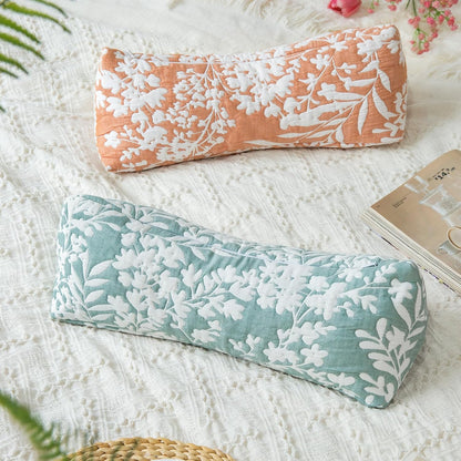 Buckwheat Neck Support Pillow Cervical Neck Cylinder Bolster Pillow,Buckwheat Hulls Adjustable Roll Pillow,Neck Pain Relief for Back and Side Sleepers Round Pillows for Lunch Break Orange, 6*15 inch