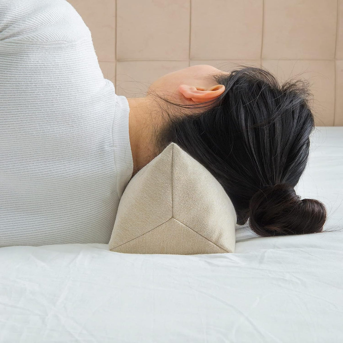 Buckwheat Neck Support Pillow Cervical Neck Cylinder Bolster Pillow,Buckwheat Hulls Adjustable Roll Pillow,Neck Pain Relief for Back and Side Sleepers Round Pillows for Lunch Break Orange, 6*15 inch