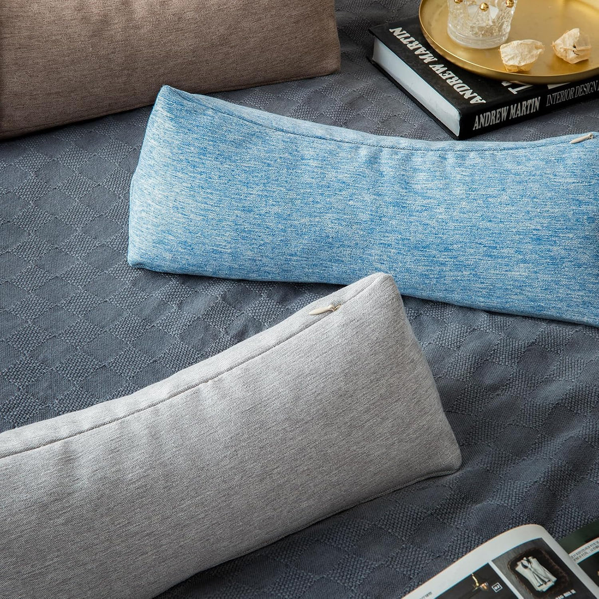 Buckwheat Neck Support Pillow Cervical Neck Cylinder Bolster Pillow,Buckwheat Hulls Adjustable Roll Pillow,Neck Pain Relief for Back and Side Sleepers Round Pillows for Lunch Break Orange, 6*15 inch