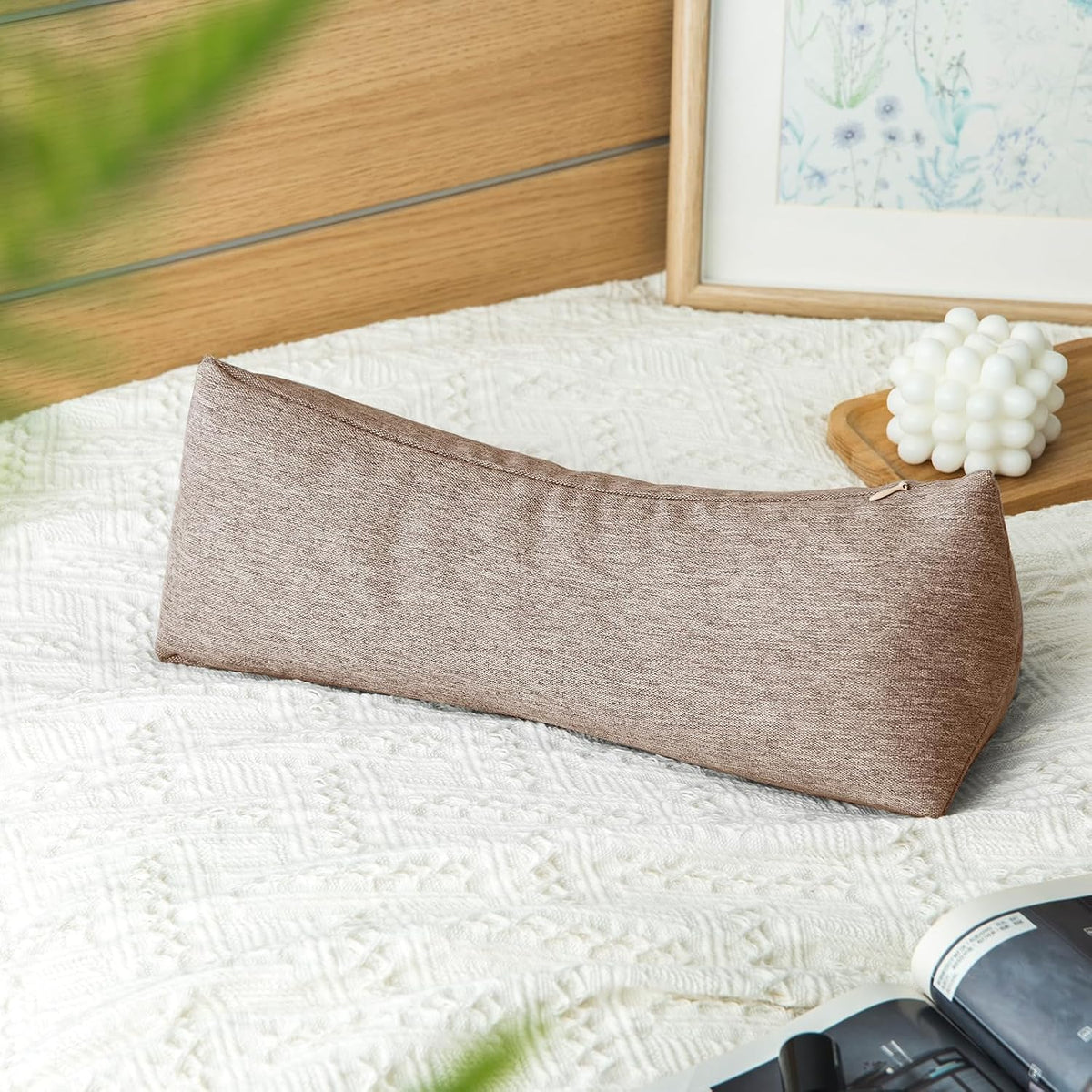 Buckwheat Neck Support Pillow Cervical Neck Cylinder Bolster Pillow,Buckwheat Hulls Adjustable Roll Pillow,Neck Pain Relief for Back and Side Sleepers Round Pillows for Lunch Break Orange, 6*15 inch