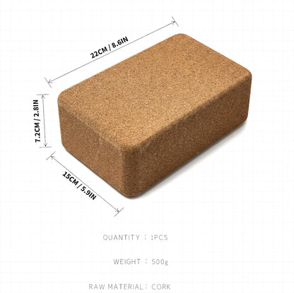 Cork Yoga Block, 9x6x3 Yoga Brick Cork Blocks Non-Slip for Pilates