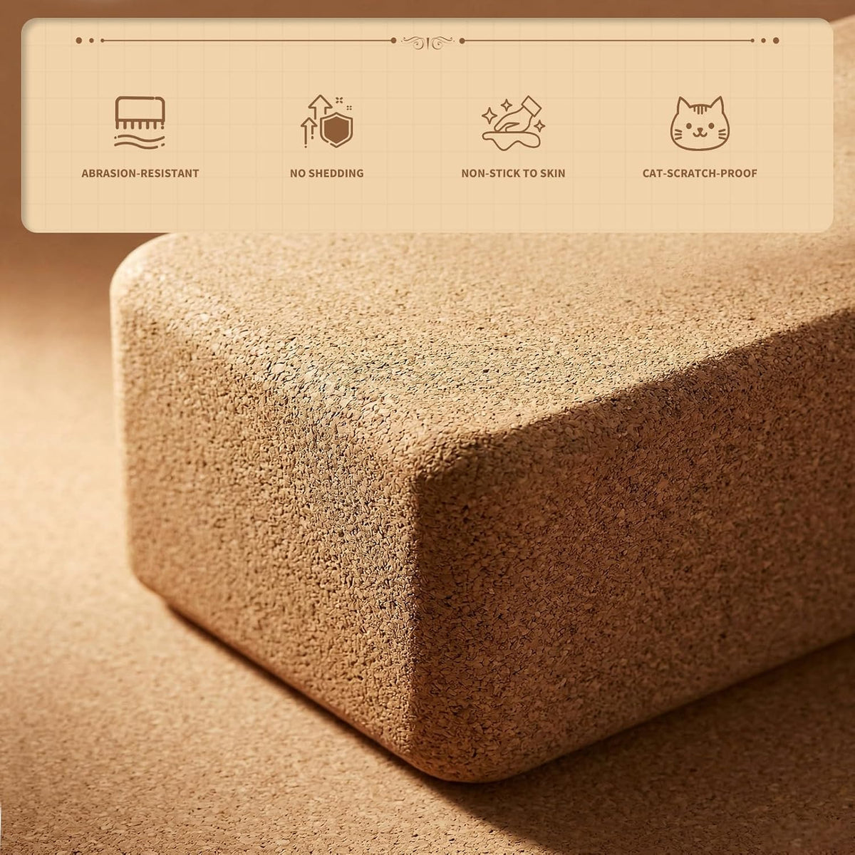 Cork Yoga Block, 9x6x3 Yoga Brick Cork Blocks Non-Slip for Pilates
