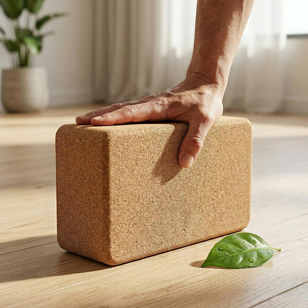 Cork Yoga Block, 9x6x3 Yoga Brick Cork Blocks Non-Slip for Pilates