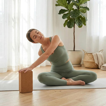 Cork Yoga Block, 9x6x3 Yoga Brick Cork Blocks Non-Slip for Pilates