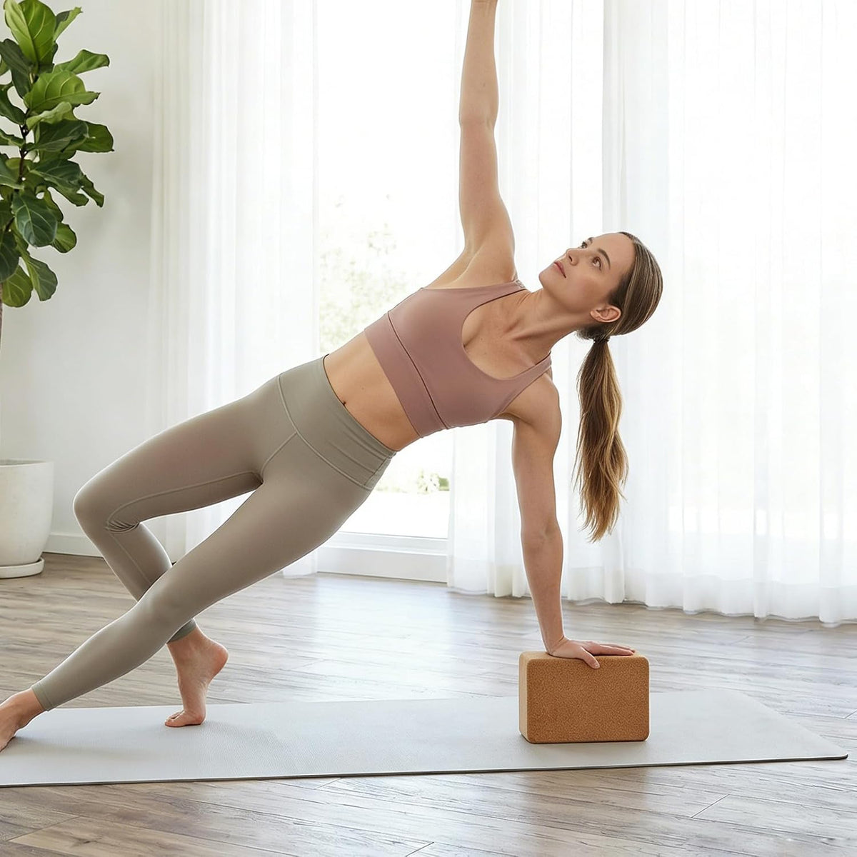Cork Yoga Block, 9x6x3 Yoga Brick Cork Blocks Non-Slip for Pilates