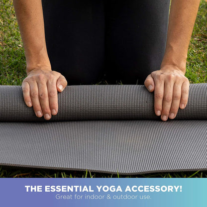 Yoga Mat for Exercise - Non Slip Thick Comfortable Workout Floor Mat for Adults and Kids - Eco Friendly Foldable Yoga Mat for Yoga, Pilates, Gym and Stretching