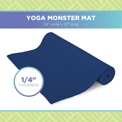 Yoga Mat for Exercise - Non Slip Thick Comfortable Workout Floor Mat for Adults and Kids - Eco Friendly Foldable Yoga Mat for Yoga, Pilates, Gym and Stretching