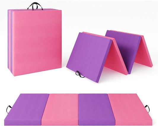Folding Gymnastics Mat, Exercise Mats, Gymnastics Tumbling Mats, Thick Portable Home Gym Floor Pad for Yoga, Pilates, Aerobics & Martial Arts Training