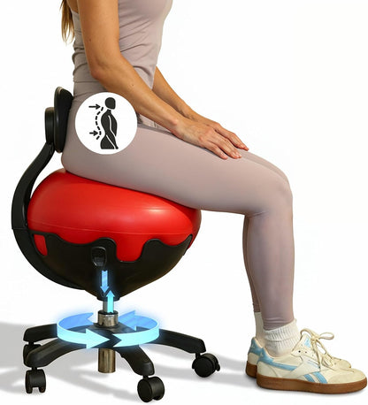 Elite Yoga Ball Chair Active Sitting & Adjustable Height 250lbs Cap