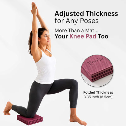 Foldable Yoga Mat, 72" x 24" x 6mm, Lightweight & Non-Slip