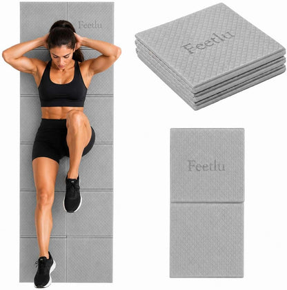 Foldable Yoga Mat, 72" x 24" x 6mm, Lightweight & Non-Slip