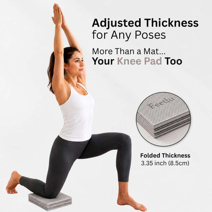 Foldable Yoga Mat, 72" x 24" x 6mm, Lightweight & Non-Slip